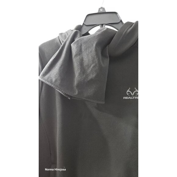 Realtree Women's Black Hooded Pullover Sweatshirt With Zip Pockets Size M (8-10) - Picture 3 of 7